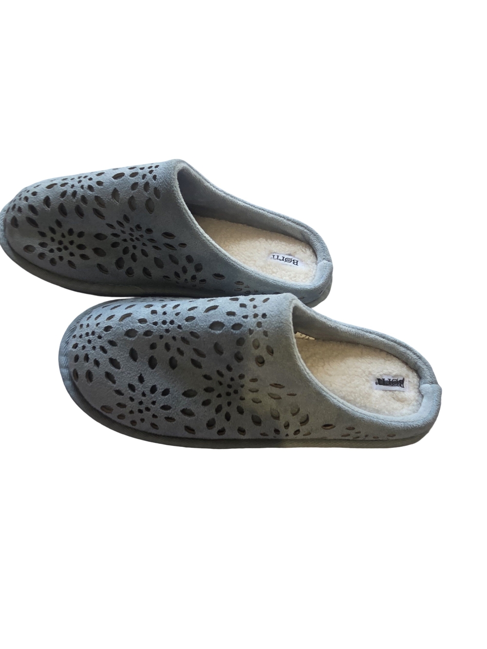 Born Light Gray Laser-Cut Women's Slip-On Slippers